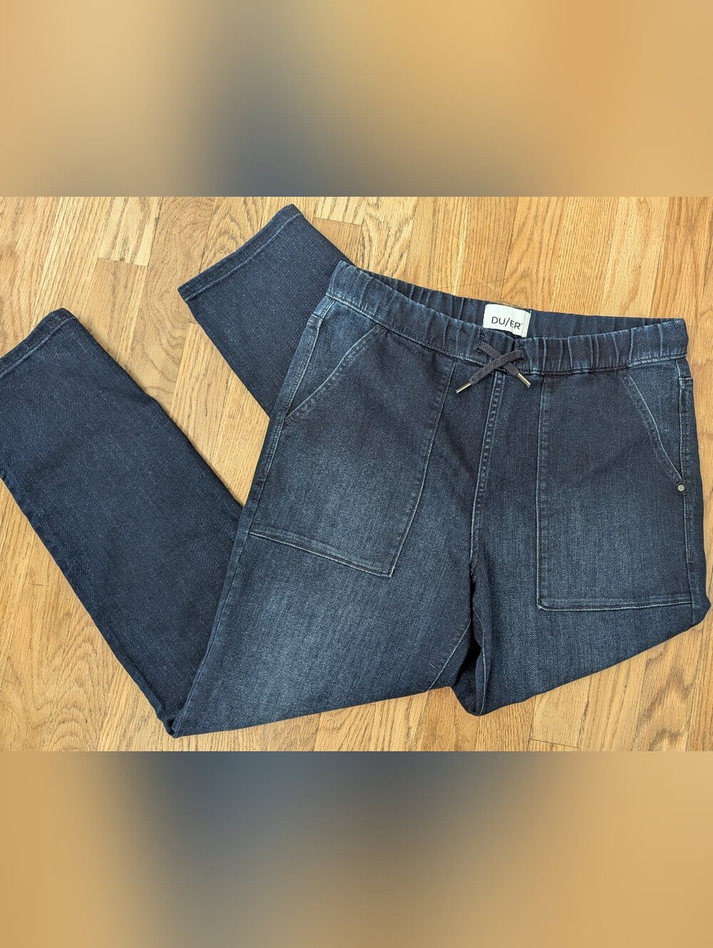 DU/ER Women's Dark Wash Pull On Jeans